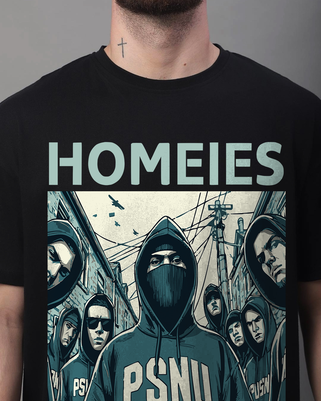HOMIES Men Oversized Printed T-shirt