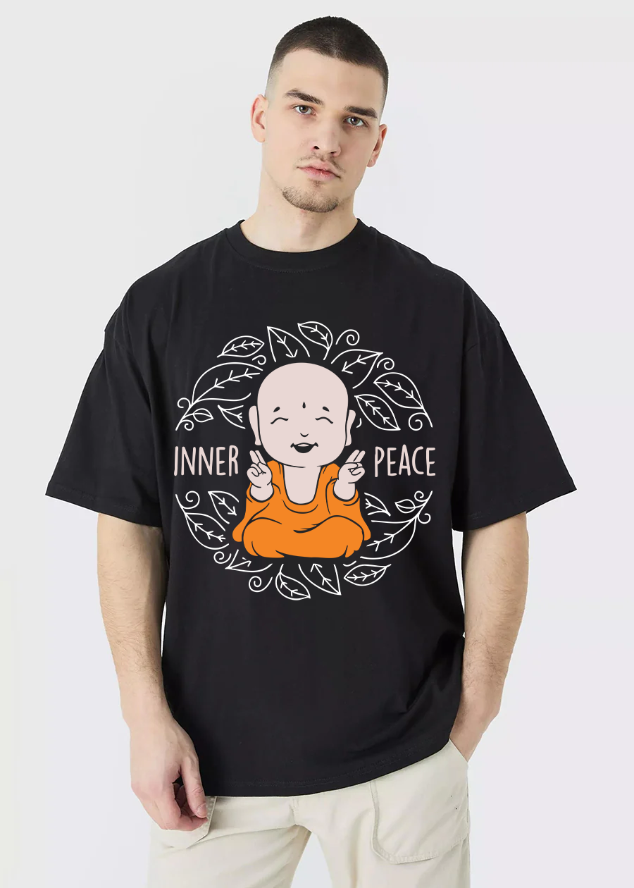 Inner Peace Men Oversized Printed T-shirt