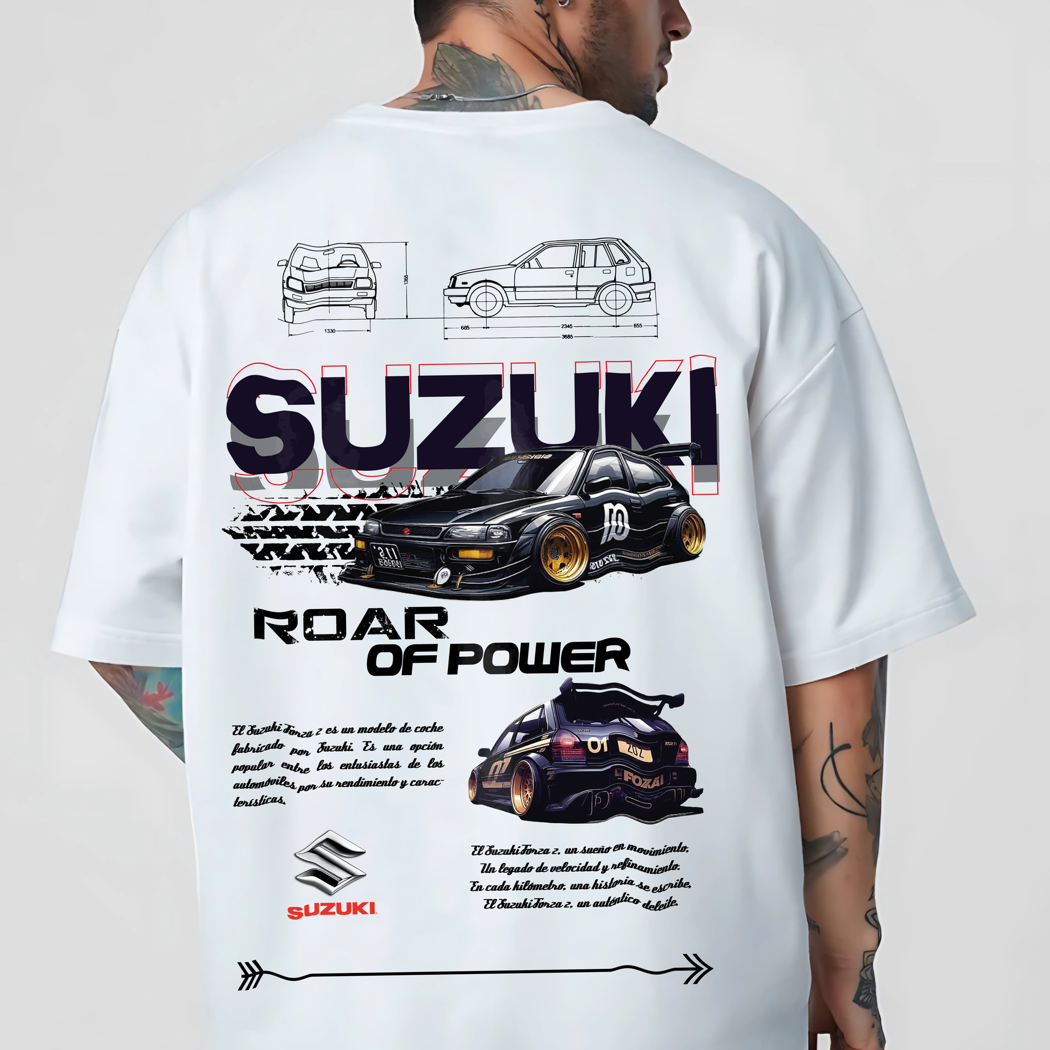 BLUSA SUZUKI Men Oversized Printed T-shirt