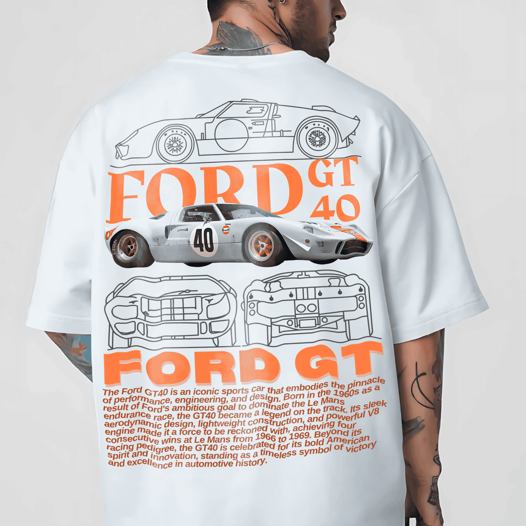 GT-40 Men Oversized Printed T-shirt