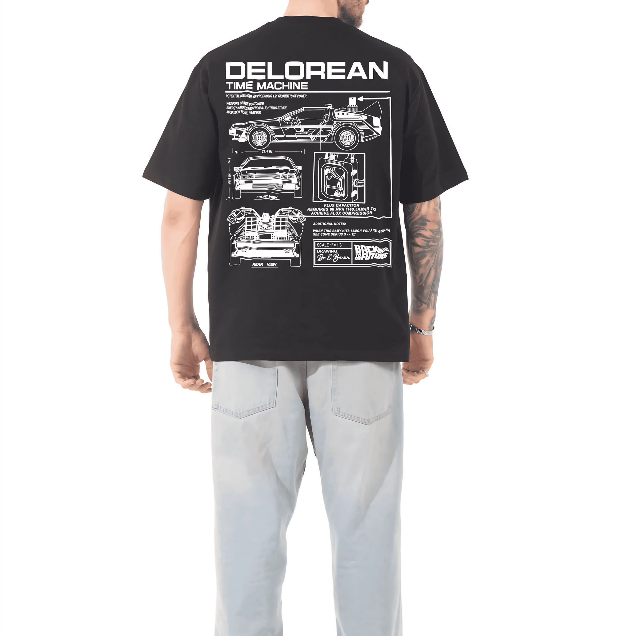 DELOREAN Men Oversized Printed T-shirt