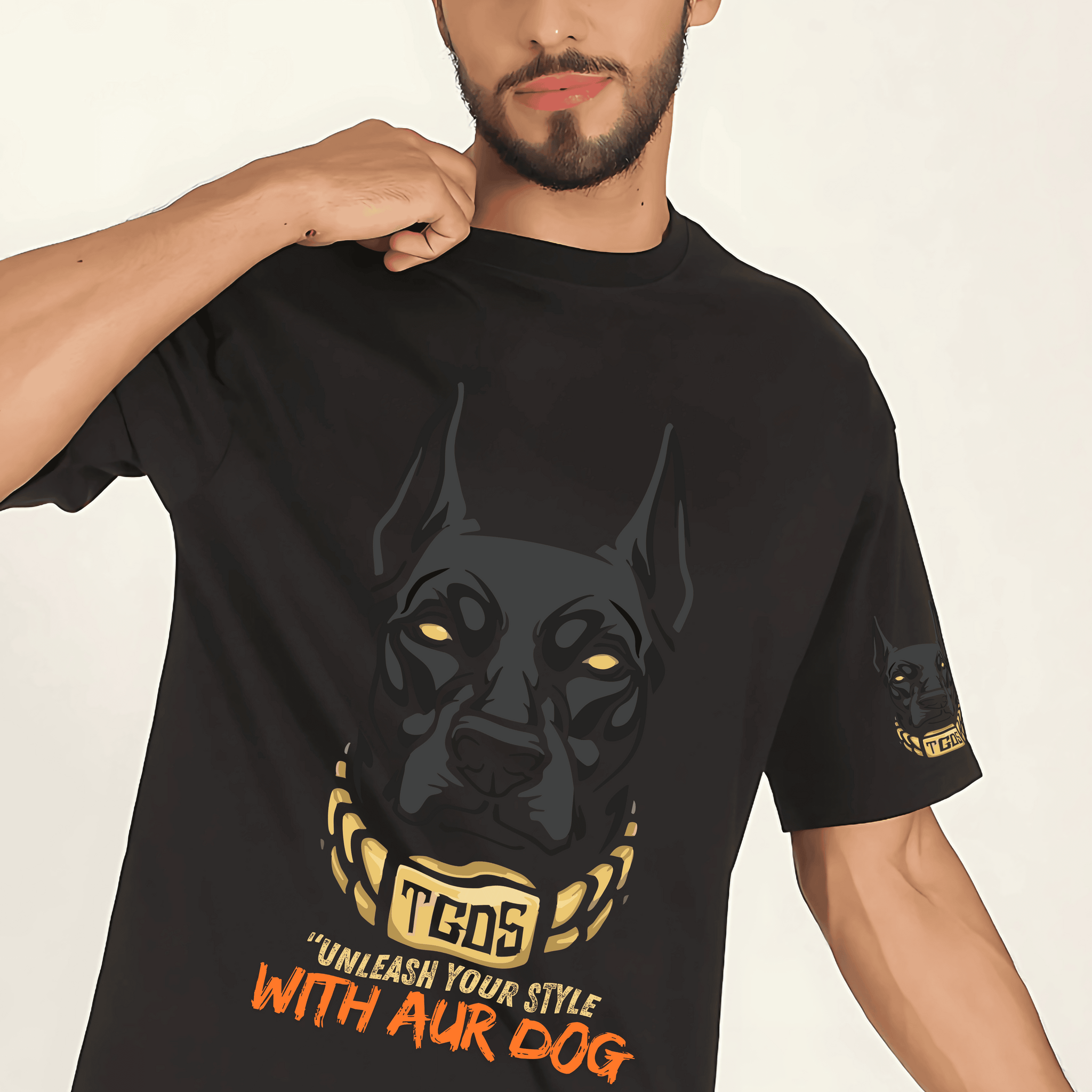 BULL DOG Animal Men Oversized Printed T-shirt