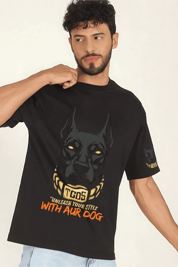 BULL DOG Animal Men Oversized Printed T-shirt