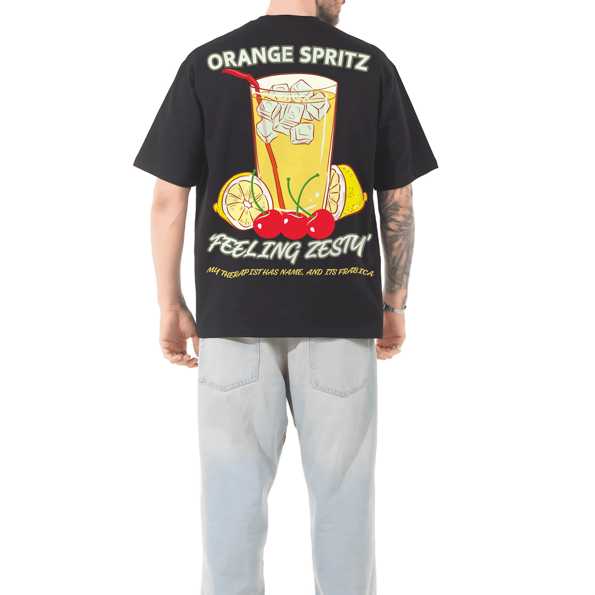 ORANGE SPRITZ Men Oversized Printed T-shirt