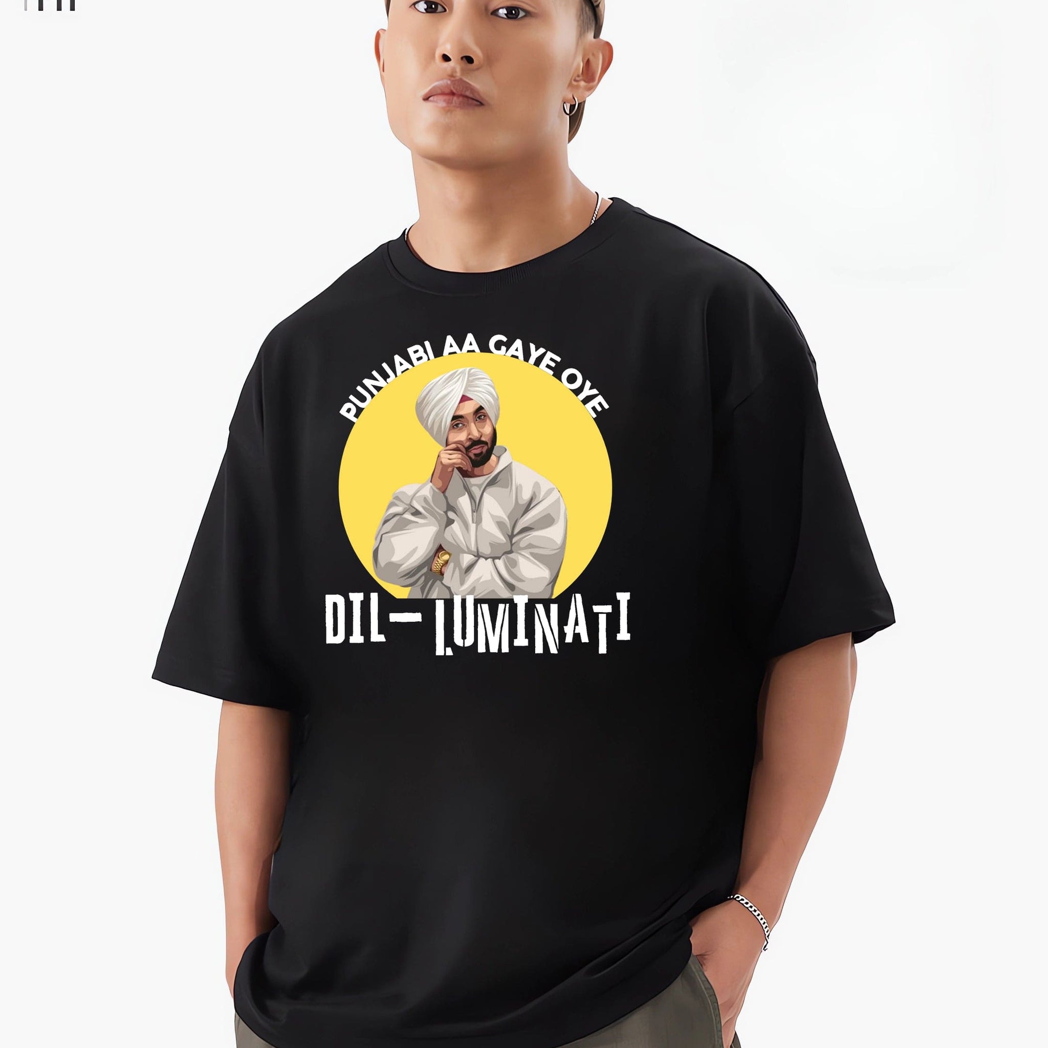 Diljit Dosanjh 2024 Dil-Luminati Tour Black Graphic T-Shirt