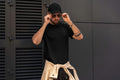 Men's solid half sleeve oversized tshirt - Frabica