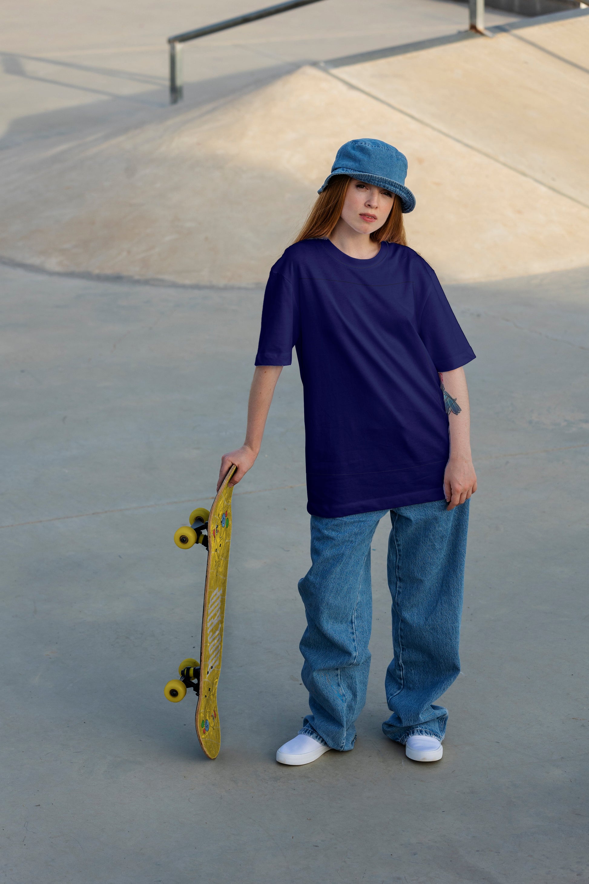 Women's solid half sleeve oversized tshirt - Frabica