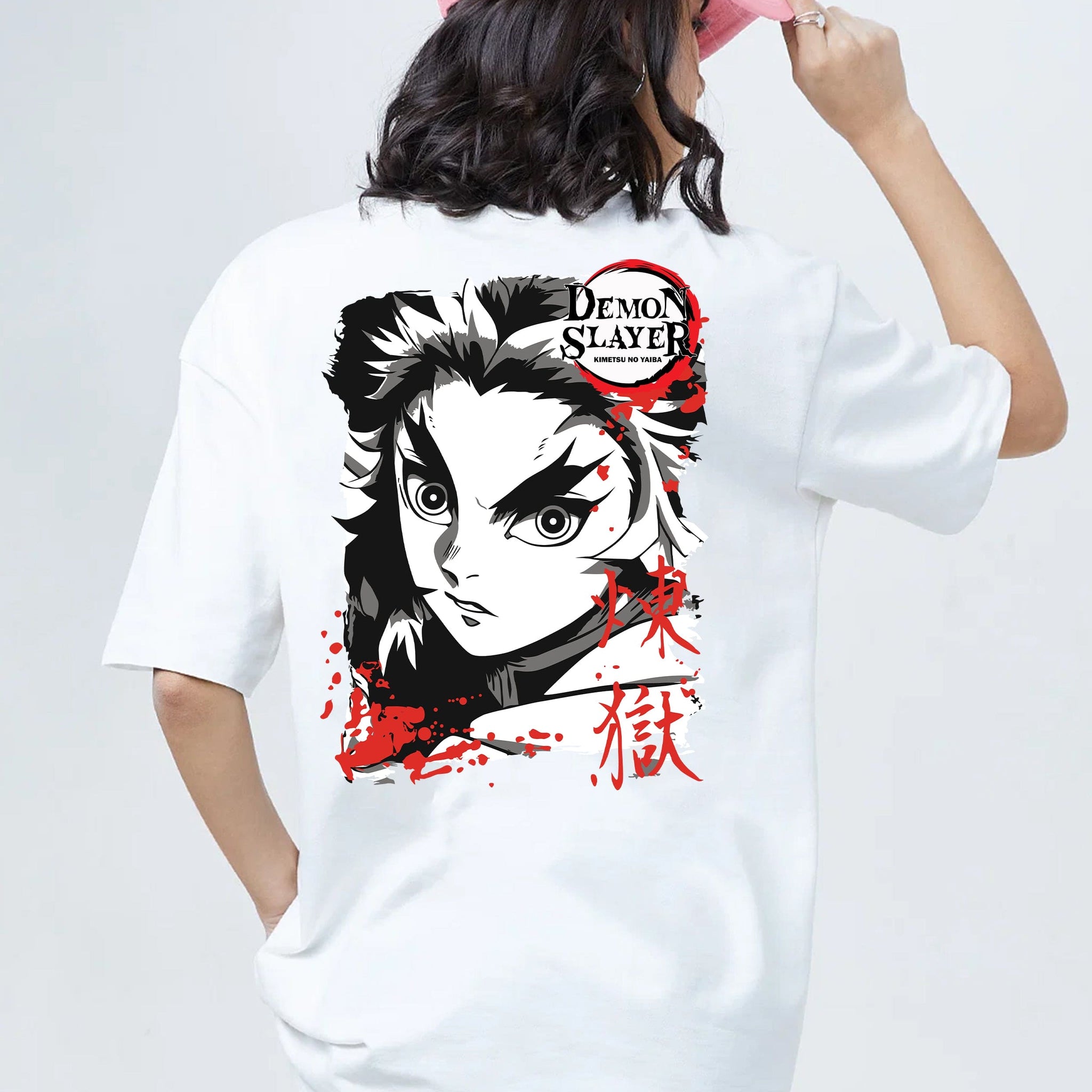 oversized anime printed t shirt